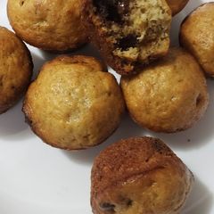 A picture of Mini Banana Chocolate chip muffins.