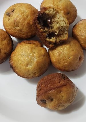 A picture of Mini Banana Chocolate chip muffins.