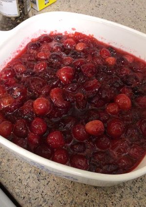 A picture of Thanksgiving Cranberry Sauce🍊♥️.