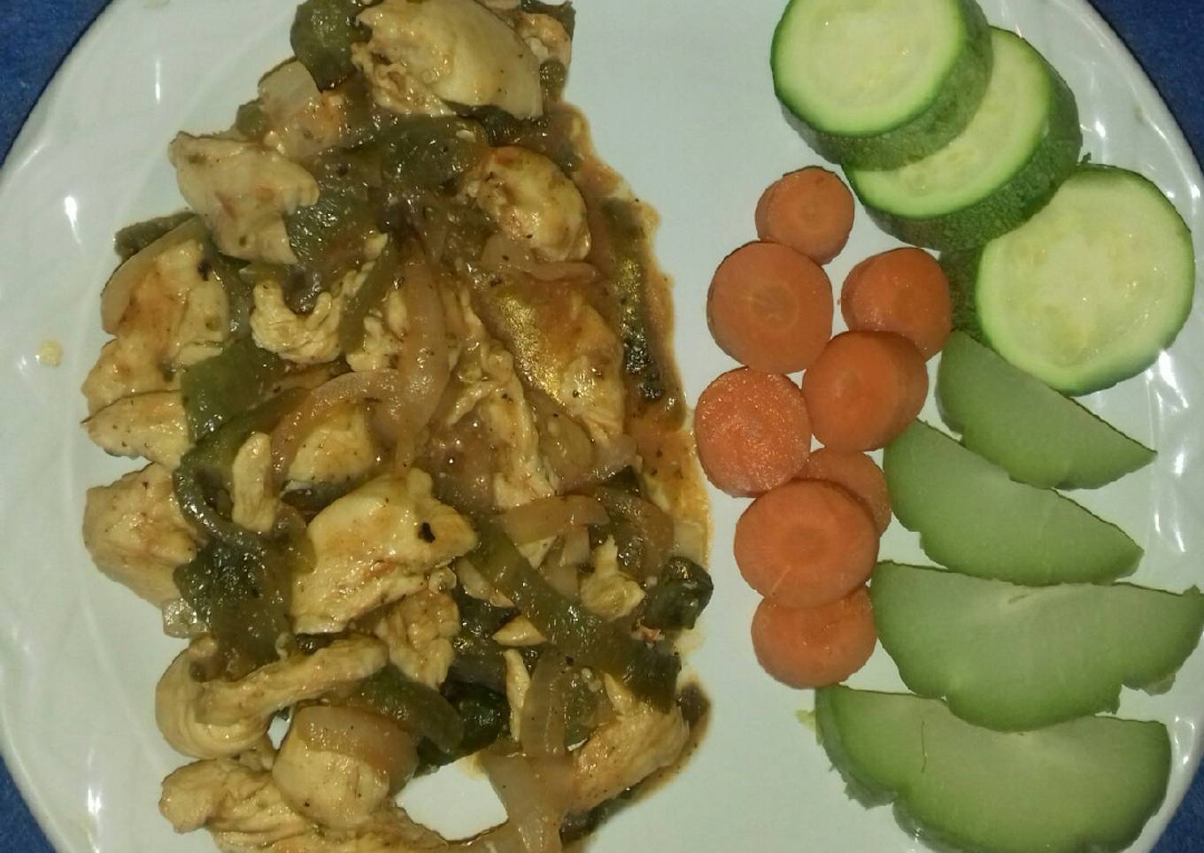 Fajitas de #pollo con poblano