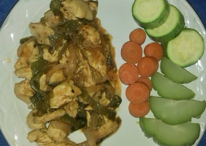 Fajitas de #pollo con poblano Receta de Esther Soto- Cookpad