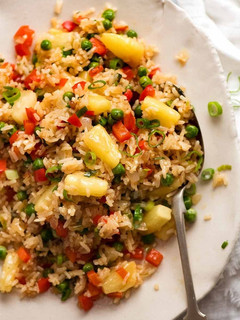 A picture of Coconut pineapple rice 🍍🥥.