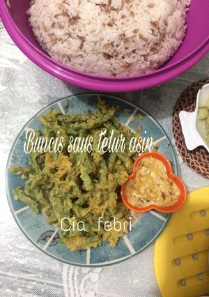 Foto resep Buncis crispy saus telur asin ala fe'