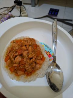 Foto resep Nasi tim salmon