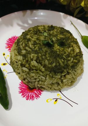 ग्रीन राइस रेसिपी मुख्य फोटो