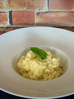 Una foto de Risotto de cheddar curado