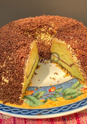 Foto resep Chiffon Cake Pandan with Chocolate
