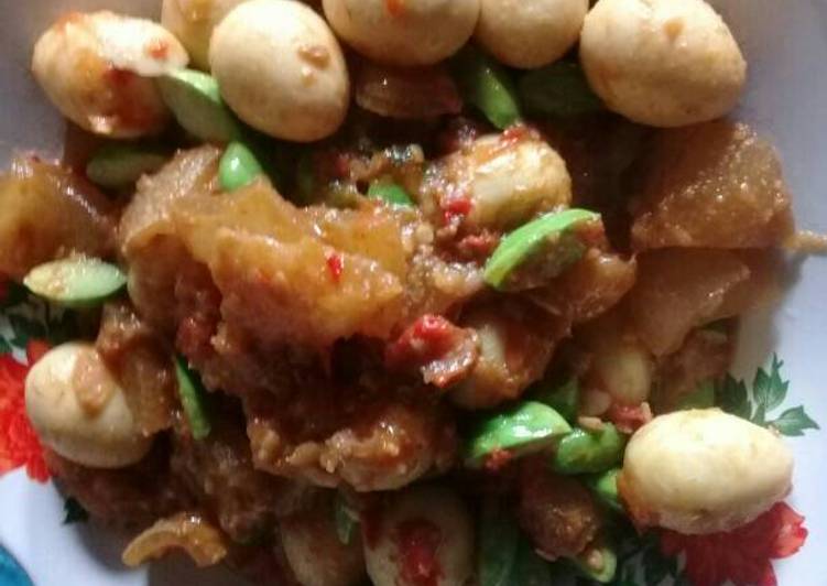 Resep Balado telur puyuh,rambak dan petai yang Lezat Sekali