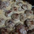 Meatball with carbonara sauce
