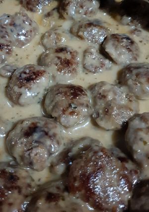 Foto resep Meatball with carbonara sauce