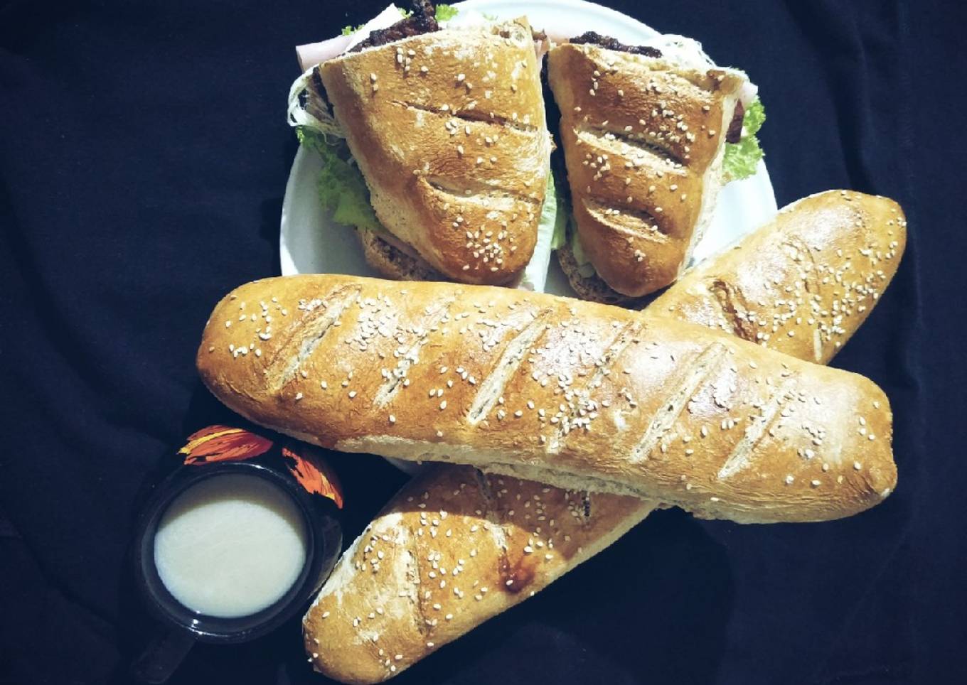 Pan rústico natural (Baguette) 😋🥖