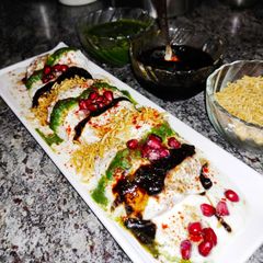 A picture of Dahi vada.
