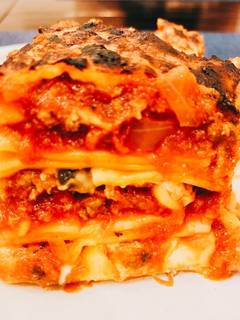 A picture of Meat sauce Lasagna.