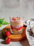 Strawberry Dessert Cake In Jar