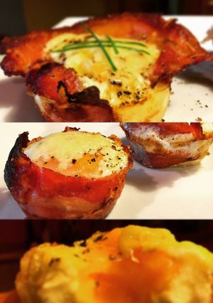 Una foto de Huevos en nido de panceta, todos los que probaron...aprobaron