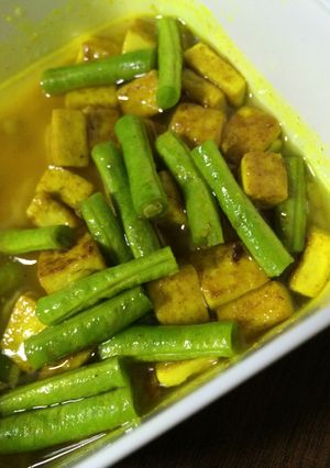 Foto resep Tumis kacang panjang-tahu bumbu kare