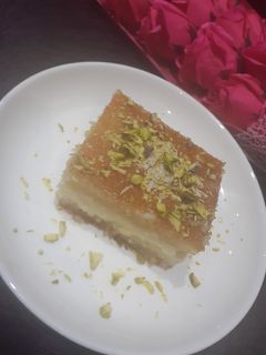 صورة لوصفة بسبوسة بلقشطة