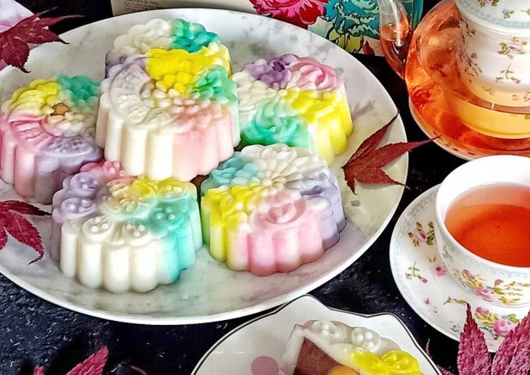 Cara Menyiapkan Rainbow Snowskin Mooncake Pudding🥮 Anti Ribet!