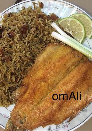 صورة لوصفة سمك مقلي مع الرز