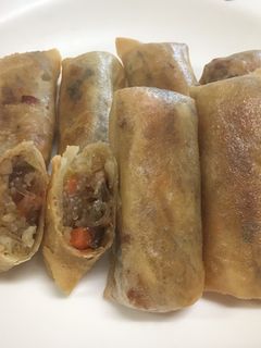 A picture of Fried Spring Rolls (Not Pretty, But Delicious 😋).