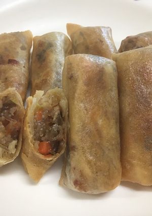 A picture of Fried Spring Rolls (Not Pretty, But Delicious 😋).