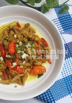 Foto resep Kulit ayam bumbu kuning