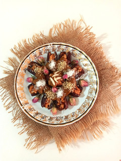 عکسی از دستور رنگینک خرما (آرد نخودچی+اَرده)