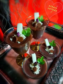 عکسی از دستور پودینگ شکلاتی الهام پز
