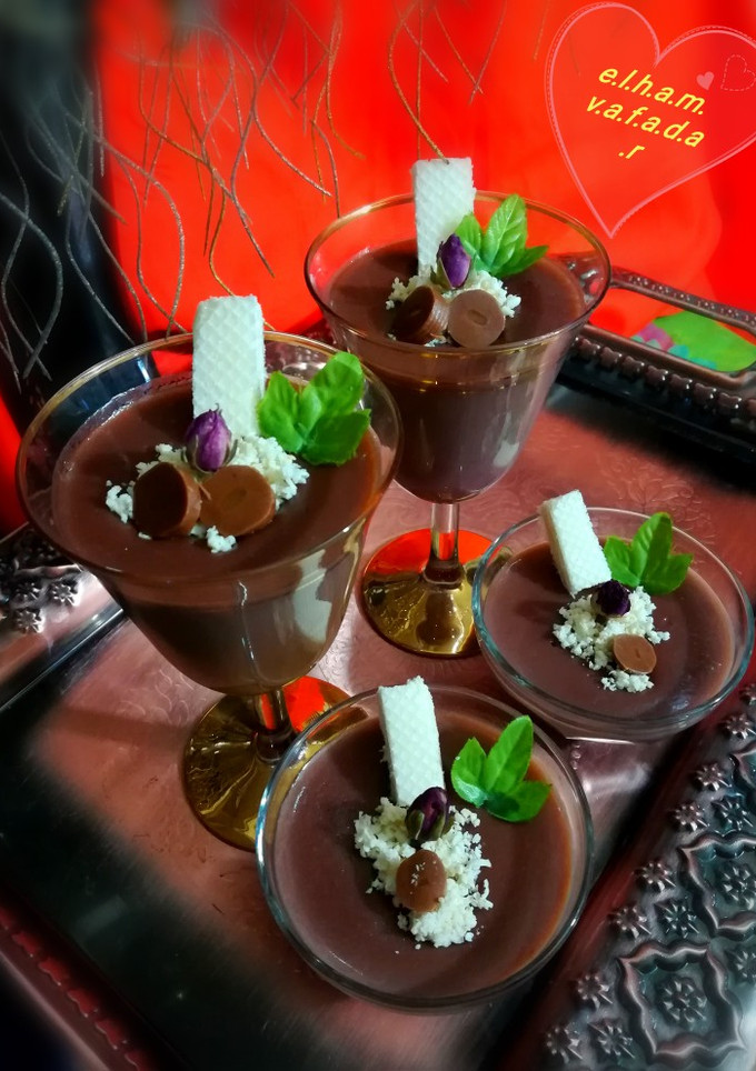 عکسی از دستور پودینگ شکلاتی الهام پز