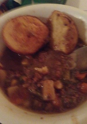A picture of Hamburger soup.