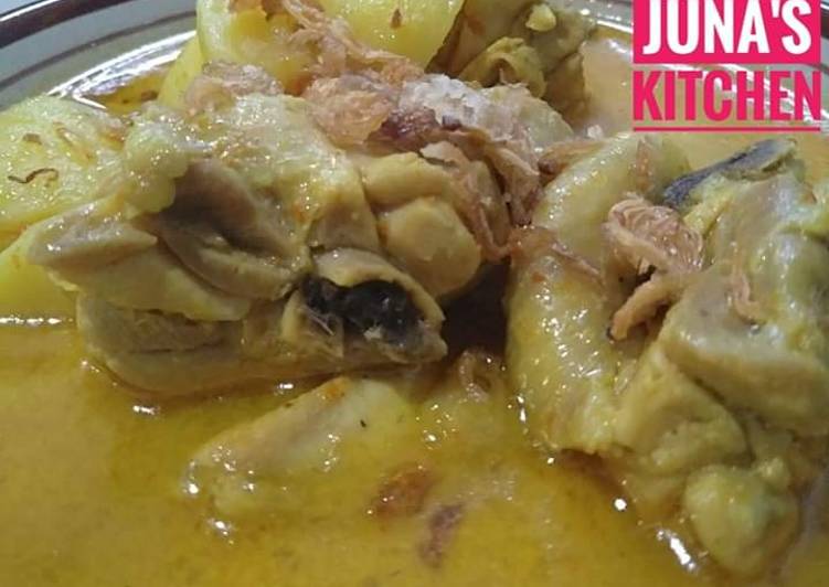Kare ayam + kentang pedas