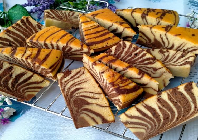 Resep Zebra Cake Putih Telur