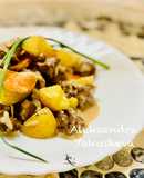 Venison in cream, with potatoes in a multicooker