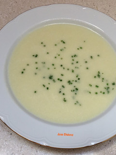 Una foto de Vichyssoise de puerros
