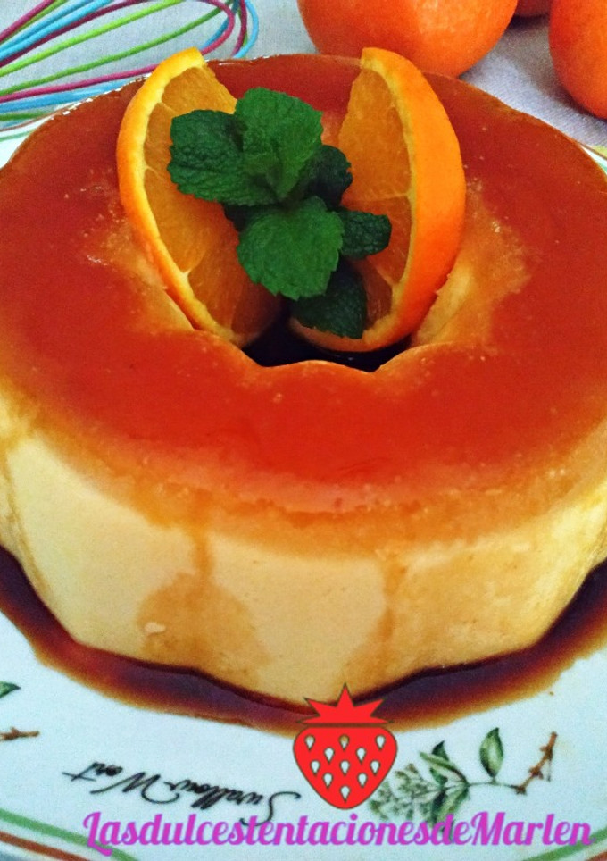 Una foto de Flan de zumo de naranja