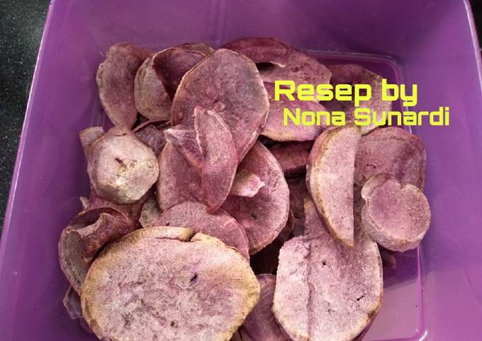 Ternyata ini loh! Resep memasak Kripik Ubi Ungu ngemil diet aku dijamin sedap