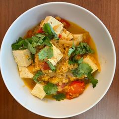 A picture of Tofu and Red Lentil Curry.