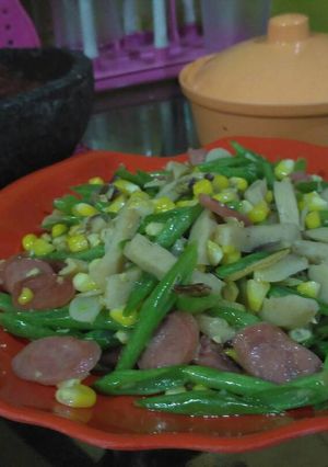 Foto resep Tumis buncis,jagung,baso,sosis