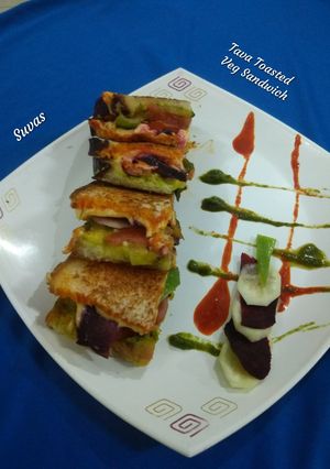 A picture of Tava Toasted Veg Sandwiches.