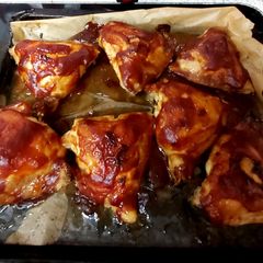 A picture of My Chilli BBQ Chicken Thighs 😋.