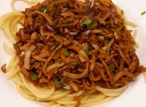 Zdjęcie przepisu Spaghetti z surimi.