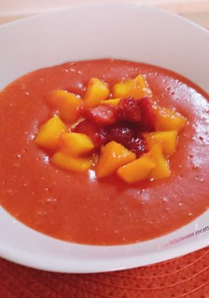 Une photo de Coulis de fraises🍓 et mangue🥭 sans sucre ajouté