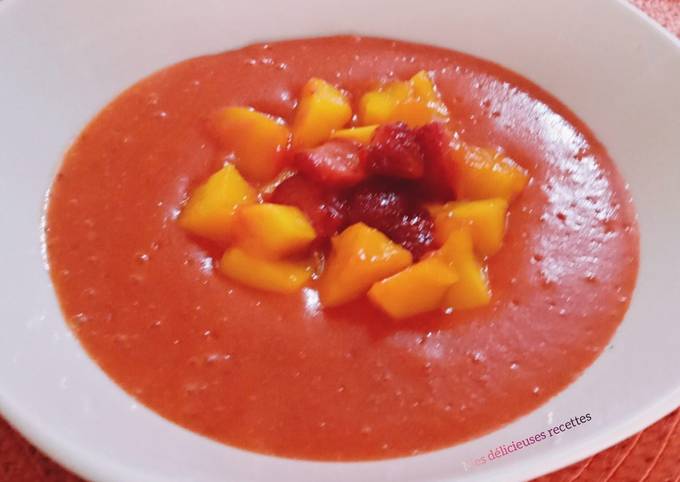 Coulis de fraise et mangue sans sucre ajoutée