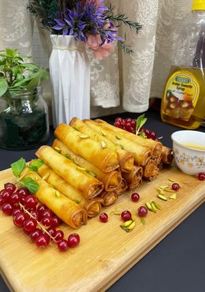 صورة لوصفة حلا اصابع السبرنغ رول