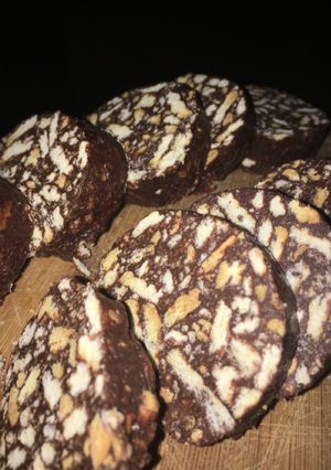 Una foto de Salchichón de chocolate