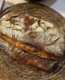 Hogaza de Pan con muy poca Masa Madre (5 gr)