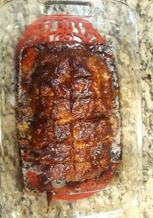 A picture of Home-style Glazed Meat Loaf.