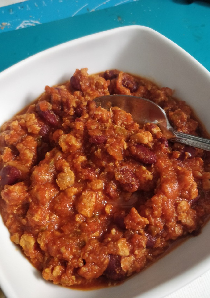 Una foto de Chili vegano!
