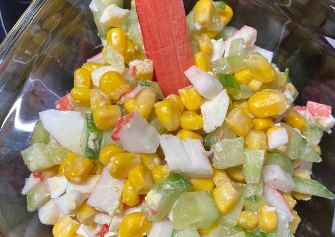 Салат с крабовыми палочками без кукурузы – рецепт