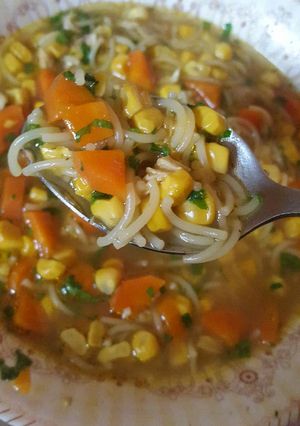 صورة لوصفة شوربة دجاج صحية